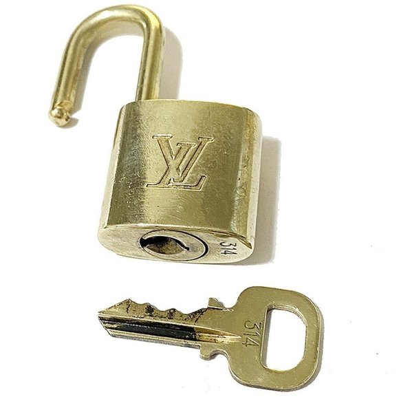 Authentic LOUIS VUITTON LV 10 SET PADLOCK KEY BAG CHARM CADENA GOLD-PLATED - Picture 3 of 4